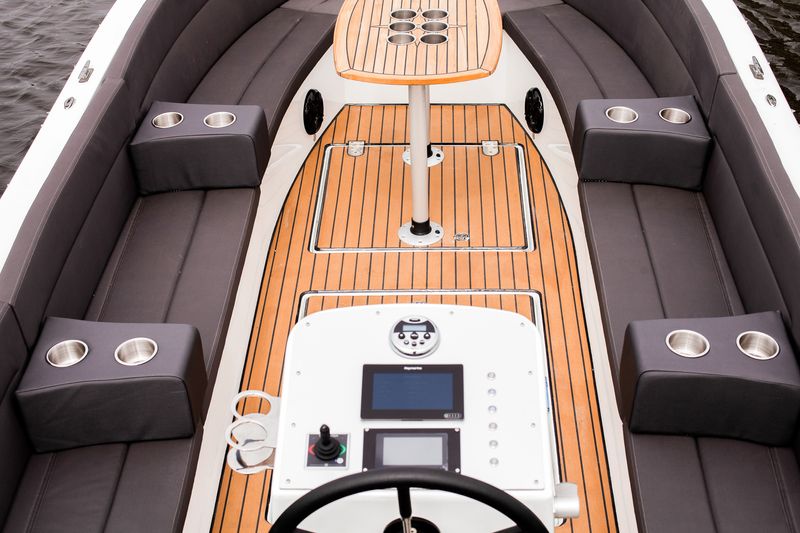 Villefranche Taxi Boat cockpit